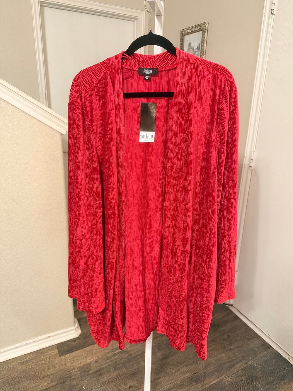 Slim Factor Red Velvet Cardigan Size 2X New With Tag